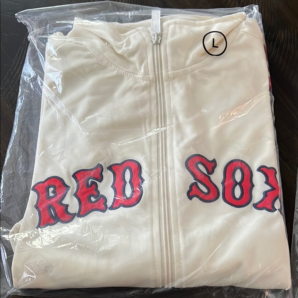 Red Sox Cream Zip-Up Jacket